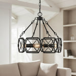 Charger l'image dans la visionneuse de galerie, Suspension en métal à cage géométrique FerraLoft - Luminaire suspendu industriel pour îlot de cuisine