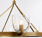 Load image into Gallery viewer, Auria Hand-Blown Glass & Metal Linear Chandelier – Contemporary Multi-Arm Fixture for Dining & Kitchen Island