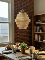 Load image into Gallery viewer, Antique Ribbed Glass Hanging Light - Retro Pendant for Dining Room