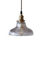 Load image into Gallery viewer, Ribbed Glass Pendant Light – Stylish Brass and Glass Pendant Light for Kitchen & Modern Interiors