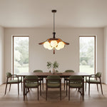 Charger l'image dans la visionneuse de galerie, Lampe suspension en grappe de globes sculpturaux de la série Orrise - Suspension en métal et verre