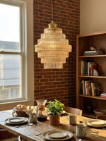 Load image into Gallery viewer, Antique Ribbed Glass Hanging Light - Retro Pendant for Dining Room