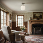 Load image into Gallery viewer, Glorica Opal Glass Semi-Flush Ceiling Light – Mid-Century Modern Fixture for Living Room