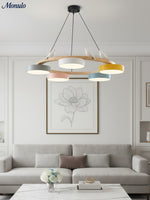 Load image into Gallery viewer, Modern Creative Colourful Circle Bird Chandelier