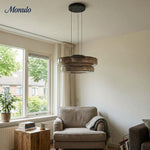 Cargar imagen en el visor de la Galería, Lámpara colgante de vidrio con forma de disco apilado Verdoma Iluminación nórdica contemporánea para cocinas