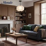 Load image into Gallery viewer, Eloise Vintage Inspired Scalloped Milk Glass Pendant - Modern Accent Light for Kitchen and Bedroom