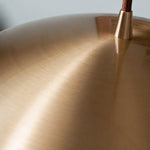 Load image into Gallery viewer, Close-up of the copper dome shade and suspension fitting
