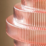 Cargar imagen en el visor de la Galería, Lámpara colgante de botella de vidrio a rayas Bottis con pantalla vertical artística U19