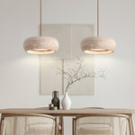 Load image into Gallery viewer, Travertine Drum Pendant Lamp