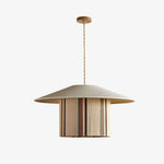 Load image into Gallery viewer, Wabi-sabi woven fabric pendant lamp with natural dome shade