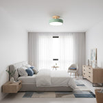 Cargar imagen en el visor de la Galería, Lámpara de Techo Redonda Macaroq – Madera y Acrílico Modernos para Dormitorio