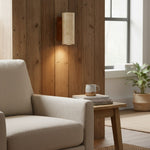 Load image into Gallery viewer, Slivara Natural Stone Backplate with Warm Amber Shade - Vintage Modern Slivara Wall Sconce for Living Room