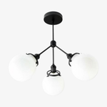 Load image into Gallery viewer, Glorica Glass Opal Globe Semi-Flush Ceiling Light – Modern Mid-Century Dining Room Fixture