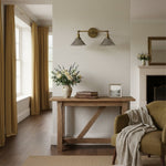 Load image into Gallery viewer, Conique Metal Industrial Wall Sconce – Dual Cone Copper Vanity Light