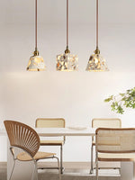 Load image into Gallery viewer, Wabi-sabi Style Water-polished Translucent Stone Retro Pendant Lamp