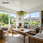 Cargar imagen en el visor de la Galería, Lámpara colgante de vidrio con forma de disco apilado Verdoma Iluminación nórdica contemporánea para cocinas