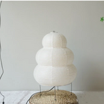 Load image into Gallery viewer, Japanese Wabi Sabi White Rice Paper Table Lamp
