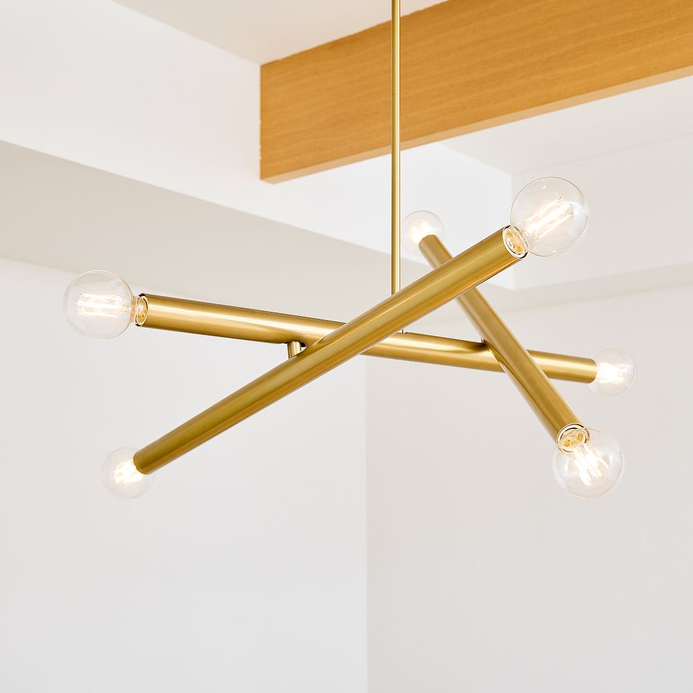 Lustre Borvia Spoutnik à 6 lumières – Style Trace à hauteur réglable