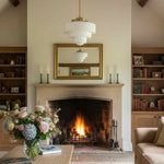 Load image into Gallery viewer, Geotower Glass Art Deco Opal Glass Pendant Light – Elegant Metal Ceiling Mount for Dining Rooms and Living Spaces