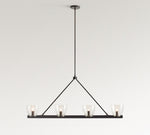 Load image into Gallery viewer, Auria Hand-Blown Glass & Metal Linear Chandelier – Contemporary Multi-Arm Fixture for Dining & Kitchen Island