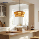 Cargar imagen en el visor de la Galería, Lámpara colgante de vidrio con forma de disco apilado Verdoma Iluminación nórdica contemporánea para cocinas