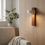 Cargar imagen en el visor de la Galería, Lámpara de Pared Contemporánea Waloria – Aplique de Madera Minimalista con Pantalla de Piedra Natural para Sala de Estar N56