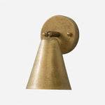 Cargar imagen en el visor de la Galería, Brass cone wall lamp with brass wall plate