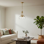 Load image into Gallery viewer, Lirra Clear Glass Dome Pendant Light - Vintage Industrial Style for Entryway U10
