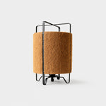 Load image into Gallery viewer, coffee fabric woven LED table lamp on gray background