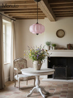 Load image into Gallery viewer, Vintage Milk Glass Semi Flush Mount Eloise Pendant Light