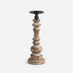 Load image into Gallery viewer, Short turned wood candlestick