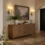 Load image into Gallery viewer, Double wall sconces mounted above a wooden console