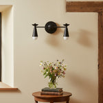 Charger l'image dans la visionneuse de galerie, Applique murale Pyralis Cone Sleek de style Art Déco avec abat-jour conique, idéale pour meuble-lavabo de salle de bain et éclairage de couloir