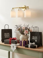 Charger l'image dans la visionneuse de galerie, Applique murale moderne Hanton à 3 lumières – Luminaire en verre laiteux pour salle de bain, couloir et salon