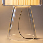 Cargar imagen en el visor de la Galería, Natural Glass Table Lamp With Fabric Shade