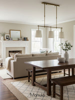 Load image into Gallery viewer, Fabric Shade Pendant Light - Linear Hanging Lamp for Kitchen Island