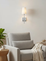 Load image into Gallery viewer, Rowan Elegant White-Linen Shade Wall Lamp – Retro Metal Wall Light for Bedroom & Hallway