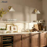 Cargar imagen en el visor de la Galería, Aplique de pared Aurenza con brazo curvo y forma de globo: lámpara de pared industrial moderna para baño, dormitorio y pasillo.