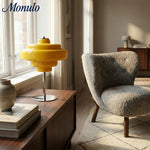 Cargar imagen en el visor de la Galería, Lámpara de mesa de cristal Koloro: moderna lámpara de niveles para espacios de estar o de trabajo