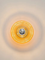 Cargar imagen en el visor de la Galería, Aplique de cristal acanalado: moderna lámpara de pared de disco para dormitorio