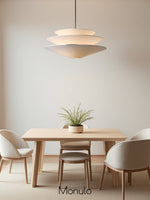Load image into Gallery viewer, Solivara 3 Tier Linen Pendant Light – Modern White Linen Pendant