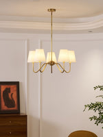 Load image into Gallery viewer, Vintage Brass Fabric Multi-Head Chandelier