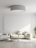 Load image into Gallery viewer, Soft Ceiling Lamp - Fabric & Acrylic Round Light for Ambient Glow
