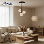 Load image into Gallery viewer, Selvion Minimalist Blown Glass Chandelier — Modern Sculptural Lighting for Dining or Living Spaces