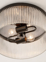 Bild in Gallery-Viewer laden, Bravira Elegant gerippte Glas-Deckenleuchte – moderne flache Leuchte für Schlafzimmer