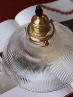 Load image into Gallery viewer, Ribbed Glass Pendant Light – Stylish Brass and Glass Pendant Light for Kitchen & Modern Interiors