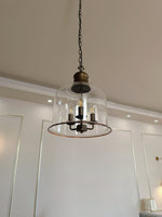 Bild in Gallery-Viewer laden, American Vintage gealterte klare Glockenglas Pendelleuchte