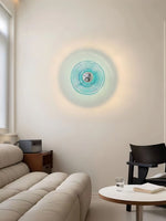 Cargar imagen en el visor de la Galería, Aplique de cristal acanalado: moderna lámpara de pared de disco para dormitorio