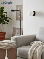 Charger l'image dans la visionneuse de galerie, Applique murale compacte Brelia à dos arrondi — Lampe globe contemporaine pour coiffeuse, salon, hôtels