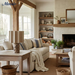 Load image into Gallery viewer, Cavilon Modern Artisanal Marble Accent Table Lamp with Soft Fabric Shade for Living Room and Bedroom